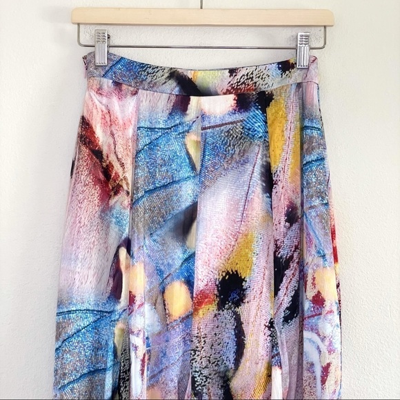 NWT Anthropologie Colorful Abstract A-Line Midi Skirt Size 2 - Picture 11 of 16